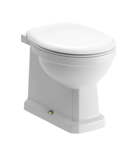 Kingfisher Back To Wall WC & Soft Close Seat w/Brushed Brass Finishes