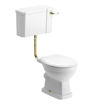 Kingfisher Low Level WC & Soft Close Seat w/Brushed Brass Finishes