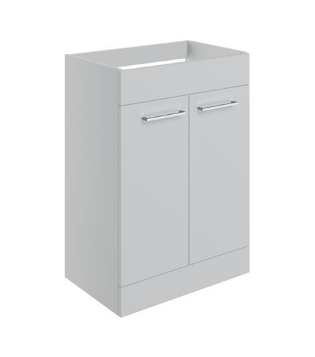Avon 590mm Floor Standing 2 Door Basin Unit (No Top) - Grey Gloss