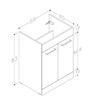 Avon 590mm Floor Standing 2 Door Basin Unit (No Top) - Anthracite Gloss