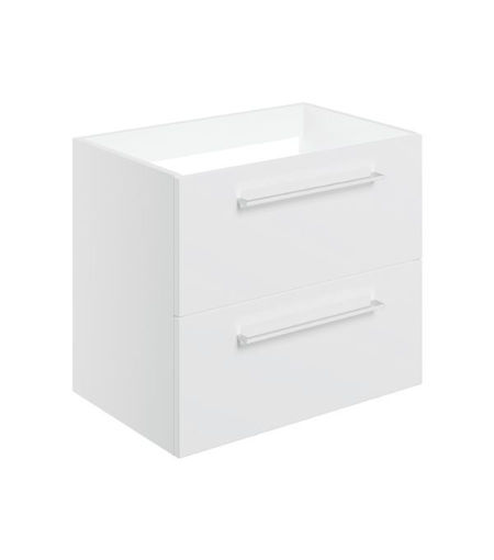 Avon 590mm Wall Hung 2 Drawer Basin Unit (No Top) - White Gloss