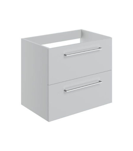 Avon 590mm Wall Hung 2 Drawer Basin Unit (No Top) - Grey Gloss