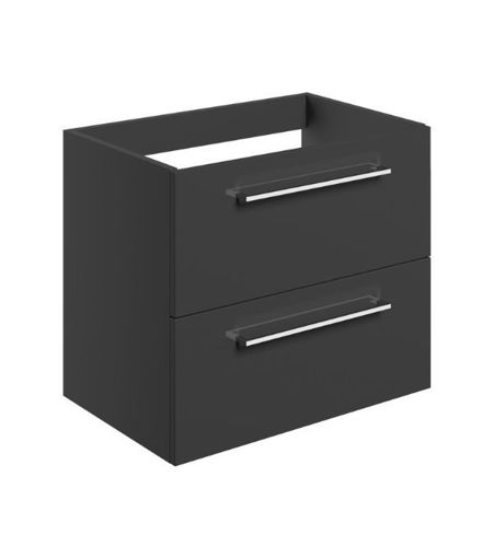 Avon 590mm Wall Hung 2 Drawer Basin Unit (No Top) - Anthracite Gloss