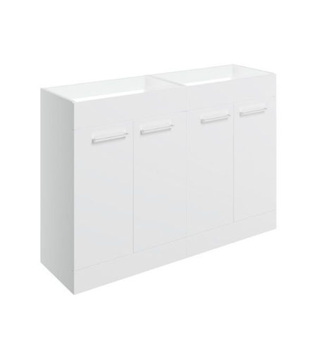 Avon 1180mm Floor Standing 2 Door Basin Unit Run (No Top) - White Gloss