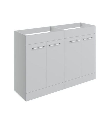 Avon 1180mm Floor Standing 2 Door Basin Unit Run (No Top) - Grey Gloss