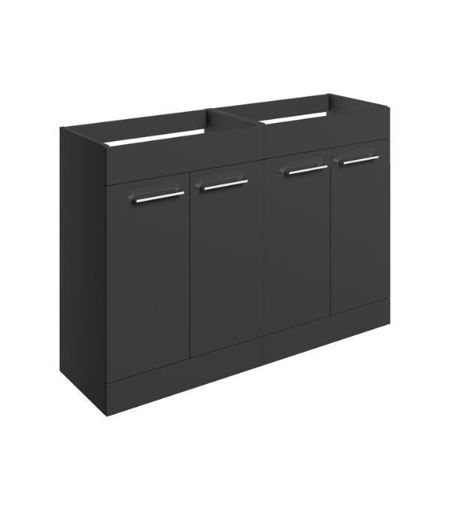Avon 1180mm Floor Standing 2 Door Basin Unit Run (No Top) - Anthracite Gloss