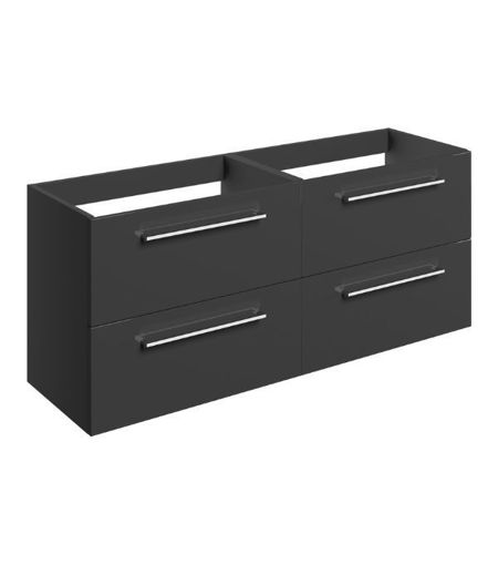 Avon 1180mm Wall Hung 2 Drawer Basin Unit Run (No Top) - Anthracite Gloss