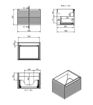 Salisbury 600mm Wall Hung 1 Drawer Basin Unit & Worktop - Matt Cotton