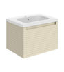 Salisbury 615mm Wall Hung 1 Drawer Basin Unit & 1TH Basin - Matt Cotton
