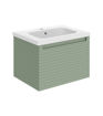 Salisbury 615mm Wall Hung 1 Drawer Basin Unit & 1TH Basin - Matt Willow Green