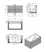 Salisbury 815mm Wall Hung 1 Drawer Basin Unit & Basin - Matt Willow Green