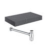 Naseby 800mm Wall Hung Grey Marble Basin Shelf & Chrome Bottle Trap