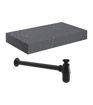Naseby 800mm Wall Hung Grey Marble Basin Shelf & Black Bottle Trap