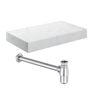 Naseby 800mm Wall Hung White Marble Basin Shelf & Chrome Bottle Trap