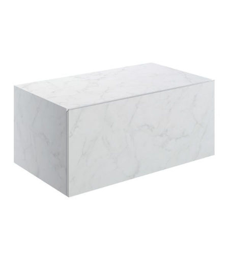 Naseby 800mm Wall Hung Storage Drawer - White Marble