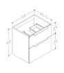 Stanwell 610mm Wall Hung 2 Drawer Basin Unit & 1TH Basin - Matt Olive Green