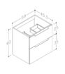 Stanwell 815mm Wall Hung 2 Drawer Basin Unit & 1TH Basin - Matt Olive Green