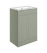Stanwell 610mm Floor Standing 2 Door Basin Unit & 1TH Basin - Matt Olive Green