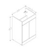 Stanwell 610mm Floor Standing 2 Door Basin Unit & 1TH Basin - Matt Olive Green