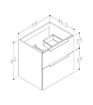 Stanwell 590mm Wall Hung 2 Drawer Basin Unit (No Top) - Matt Olive Green