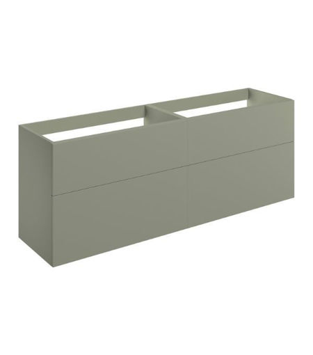 Stanwell 1180mm Wall Hung 4 Drawer Basin Unit (No Top) - Matt Olive Green