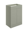 Stanwell 590mm Floor Standing 2 Door Basin Unit (No Top) - Matt Olive Green