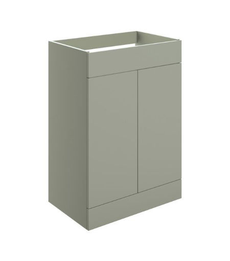 Stanwell 590mm Floor Standing 2 Door Basin Unit (No Top) - Matt Olive Green