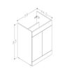 Stanwell 590mm Floor Standing 2 Door Basin Unit (No Top) - Matt Olive Green