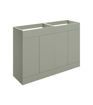 Stanwell 1180mm Floor Standing 4 Door Basin Unit (No Top) - Matt Olive Green