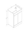 Stanwell 590mm Floor Standing 2 Door Basin Unit (No Top) - Matt White