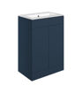Stanwell 610mm Floor Standing 2 Door Basin Unit & 1TH Basin - Matt Deep Blue