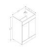 Stanwell 590mm Floor Standing 2 Door Basin Unit (No Top) - Matt Deep Blue