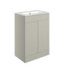 Stanwell 610mm Floor Standing 2 Door Basin Unit & 1TH Basin - Matt Latte