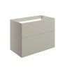 Stanwell 790mm Wall Hung 2 Drawer Basin Unit (No Top) - Matt Latte