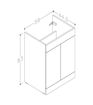 Stanwell 590mm Floor Standing 2 Door Basin Unit (No Top) - Matt Latte