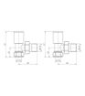 Patterned Brushed Brass Radiator Valves - Straight