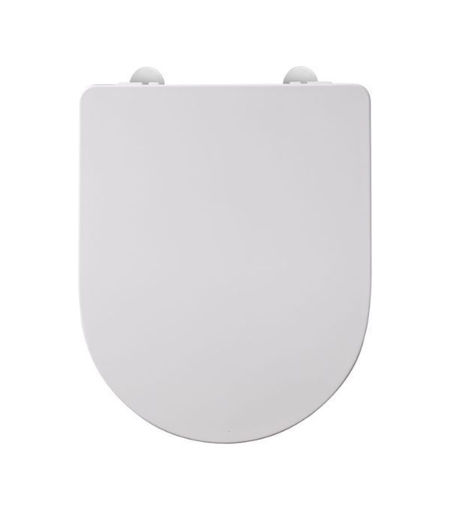 Lilac Slim Soft Close Toilet Seat - White