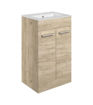 Avon 510mm Floor Standing 2 Door Basin Unit & 1TH Thin Edge Basin - Oak