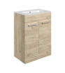 Avon 610mm Floor Standing 2 Door Basin Unit & 1TH Thin Edge Basin - Oak