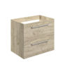 Avon 590mm Wall Hung 2 Drawer Basin Unit (No Top) - Oak