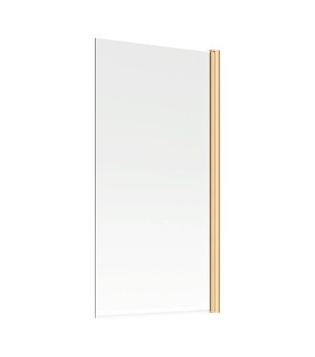 Single Straight Bath Screen - Brushed Brass