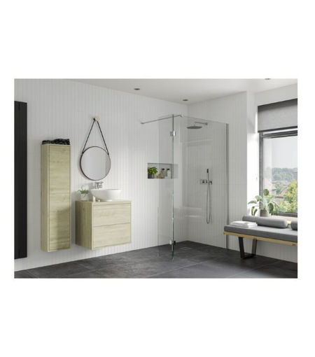 Coniston 500mm Wetroom Panel & Support Bar - Chrome
