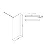 Coniston 760mm Wetroom Panel & Support Bar - Chrome