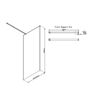 Coniston 800mm Wetroom Panel & Support Bar - Chrome