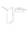Coniston 900mm Wetroom Panel & Support Bar - Chrome