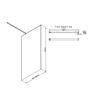 Coniston 1000mm Wetroom Panel & Support Bar - Chrome