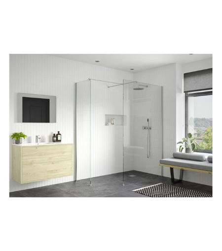 Coniston 500mm Wetroom Side Panel & Arm - Chrome