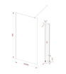 Coniston 800mm Fluted Wetroom Panel & Support Bar - Chrome