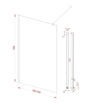 Coniston 1000mm Fluted Wetroom Panel & Support Bar - Chrome