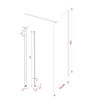 Coniston 800mm Fluted Wetroom Panel & Side Panel Arm - Chrome